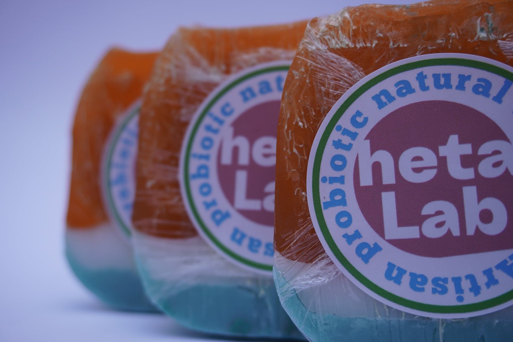 Heta Lab solid soap with its label